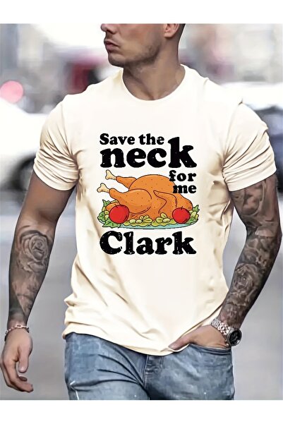 01THEONE تي شيرت رجالي صيفي كاجوال بأكمام قصيرة مطبوع عليه Keep My Neck Covered