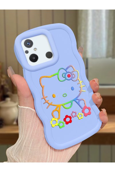Hontinga Poco C55 Compatible Case Camera Protector Blue Silicone Couple Phone...