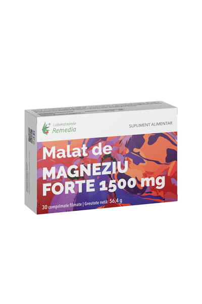 Remedia Malat de Magneziu Forte 1500mg 30cpr