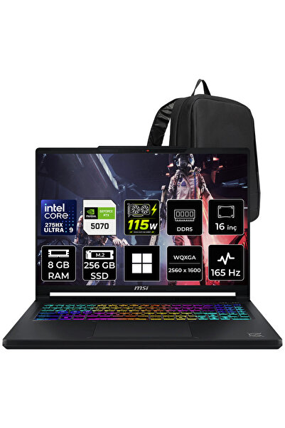 MSI Crosshair 16 Max HX Ultra 9 275HX RTX 5070 12GB 115W 8GB RAM 256GB SSD 16...