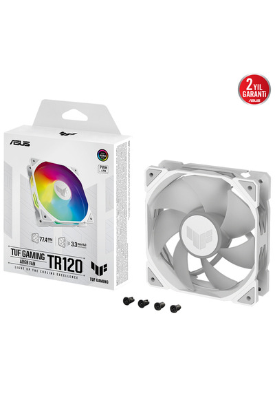 ASUS مروحة تبريد بيضاء مقاس 120 ملم من TUF Gaming TF120 ARGB