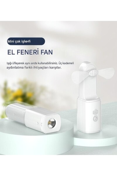 lstri Kamp Karavan Fan Fener El Tipi Taşınabilir Mini Fenerli Çanta Vantilatö...