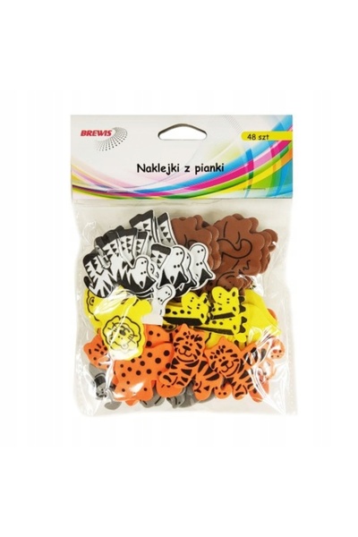 BREWIS Set 48 autocolante, Brewis, spuma, modele animale, multicolor