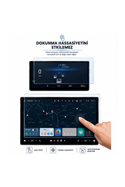 Engo Chery Tiggo 8 Ekran Koruyucu Multimedya ve Dijital Gösterge