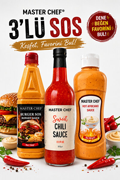 MASTER CHEF 3'lü Sos Deneme Paketi Burger Sos 730 g + Sweet Chili Sauce 850 g...