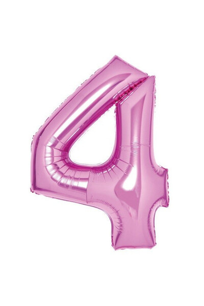 AMSCAN Balon cifra 4, Anagram, Folie, 66cm, Roz