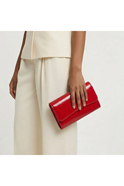 bode Γυναικεία βραδινή κόκκινη τσάντα clutch 20187