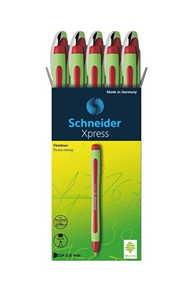 SCHNEIDER Fineliner Xpress باللون الأحمر 0.8 مم - عبوة من 10 قطع