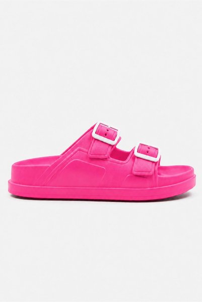 Rugmood Buckle-Strapped Fuchsia Women's Casual Beach Pool Slippers Women's Slippers