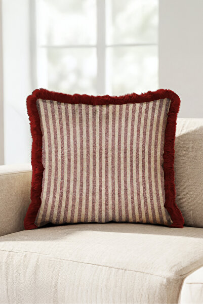 Evimde Bambaşka Striped Living Room Decor Stylish Fringed Pillowcase - Classi...