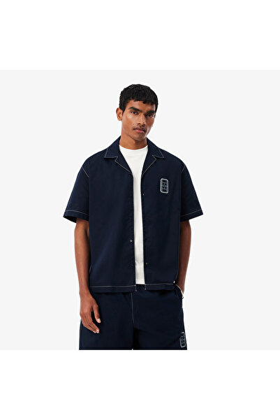 Lacoste Erkek Relaxed Fit Kısa Kollu Lacivert Gömlek