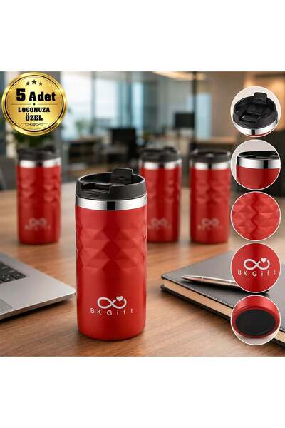 Bk Gift 5 Pieces of 5340 Steel Mugs with Special Logo for Your Company, 300 m...