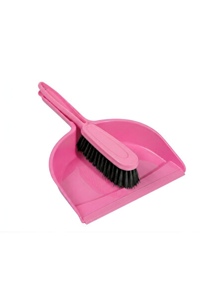 Generic Plastic Cleaning Dustpan with Brush, 2-Piece - pink