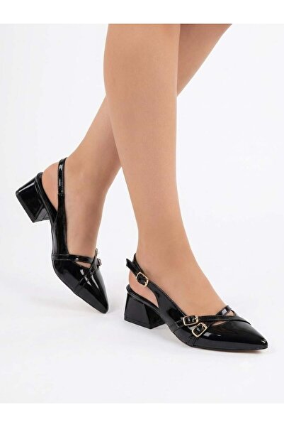asmi shoes Γυναικεία παπούτσια Jela Μαύρα λουστρίνι με κοντό τακούνι 4 εκ. κα...