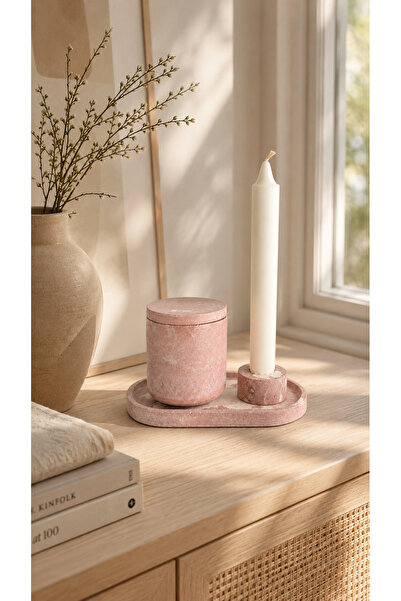 Lazuran Studio Set Decorativ 3 Piese – Tavă Ovală + Cutie cu Capac + Suport L...