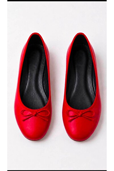 MAYA SHOES Kadın Rahat Günlük Babet Yuvaralak Burun Fiyonk Detaylı