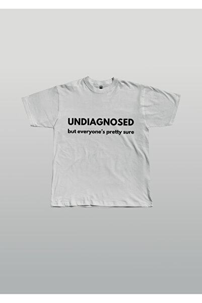LUMSHİNE Oversize Undiagnosed Text Printed Crew Neck T-Shirt