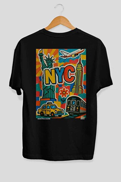 Ankhises NYC USA Μαύρο μπλουζάκι Unisex με στάμπα στην πλάτη, 100% βαμβάκι Pr...