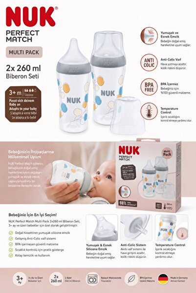 Nuk Perfect Match Multi Pack Biberon Seti 2x260ml 3+ay