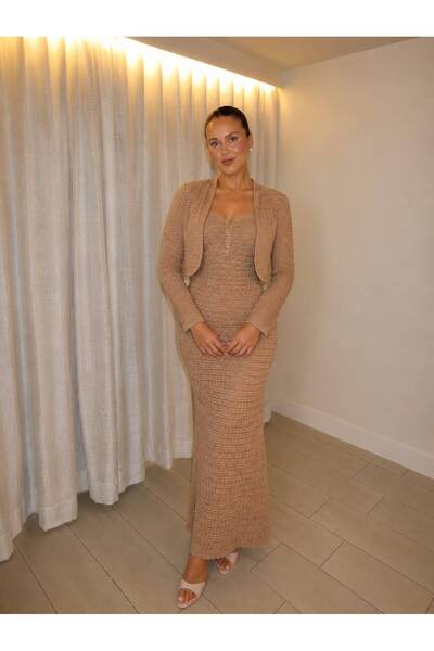 MILANORA Elegant Oudi Dress with Jacket. Two Looks in One Set