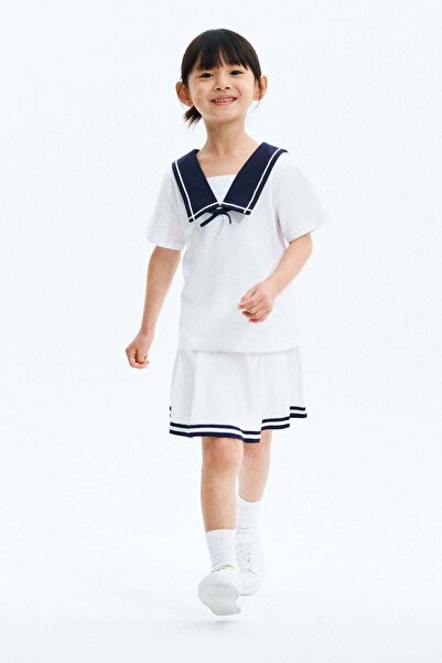 H&M Pleated cotton twill skirt