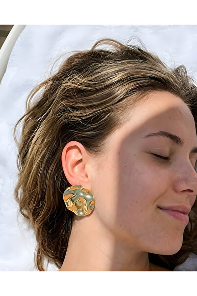 ILSA Forged Textured Irregular Disc Earrings