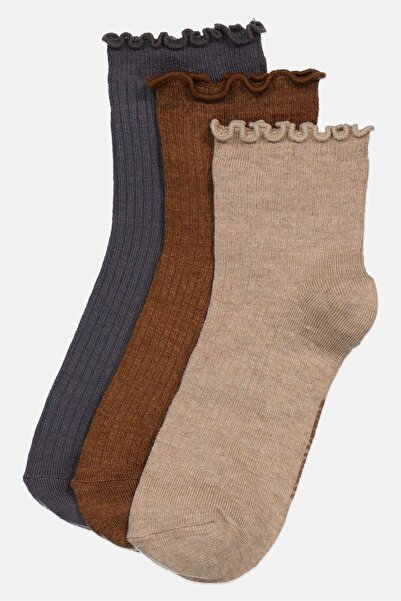 GREEN TREAT Women Brand Logo Crew Socks, Multicolor