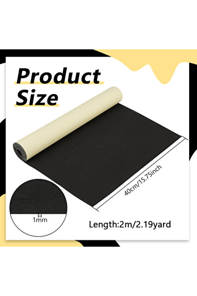 Choice AECH04-07540 1mm Thick Self-Adhesive EVA Foam Roll, 78.7x11.8 Inch Bla...