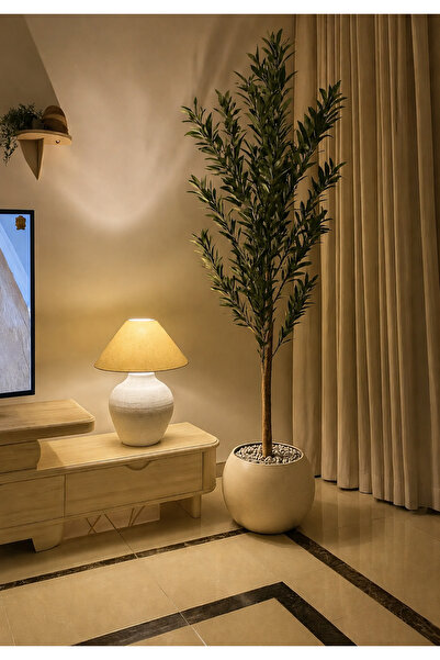 CENTRHOME شجرة زيتون اصطناعية بطول 160 cm بمركن مكور