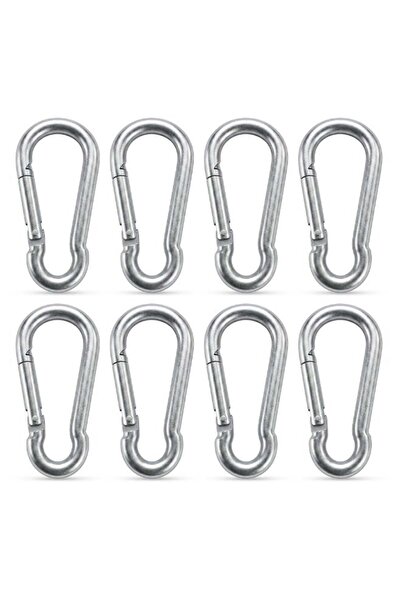 Duravel 8Pcs 3.1 Inches Galvanized Steel Carabiner Clips, Silver, Spring Snap...