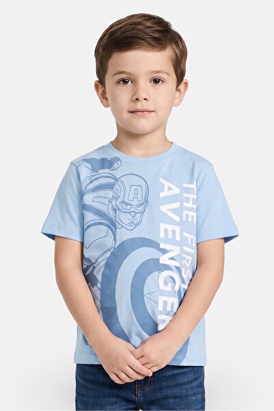 Marvel Kids Boy Graphic Print Short Sleeve T-Shirt, Blue