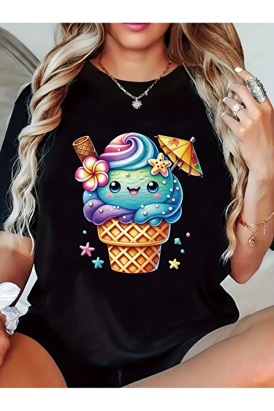 212Wear تي شيرت نسائي بتصميم استوائي لطيف - قميص كاجوال بياقة مستديرة وأكمام ...