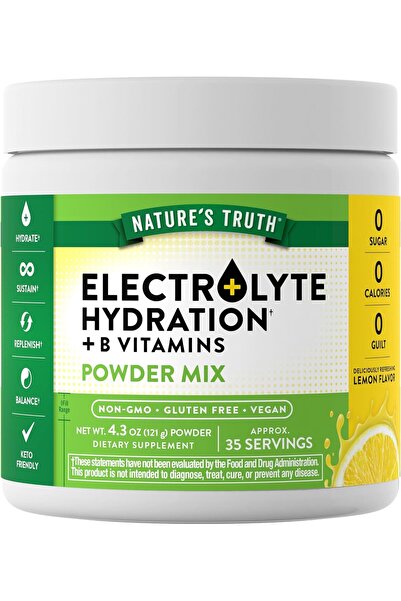 Natures Truth Nature's Truth Electrolytes Powder | No Sugar | Vegan, Non-GMO ...
