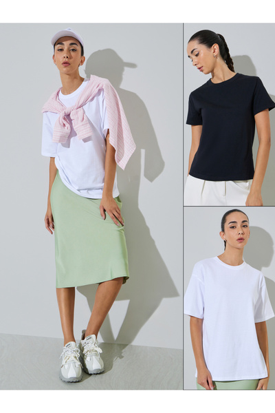 Styli Pack Of 2 - Basic Round Neck T-Shirt