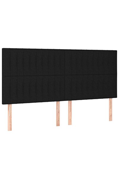 vidaxl Tăblie de pat neagră 160x5x118/128 cm, material textil