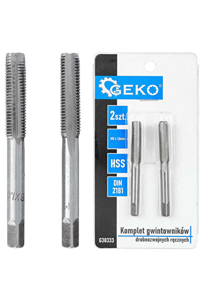 GEKO Set de tarozi pentru filetare manuală, M8 x 1.0 mm, 2 piese, G38333