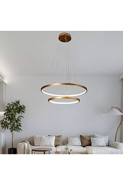 Hummer Modern Gold Pendant Lamp, Yellow Light Color, 40 + 60 Cm, 42W