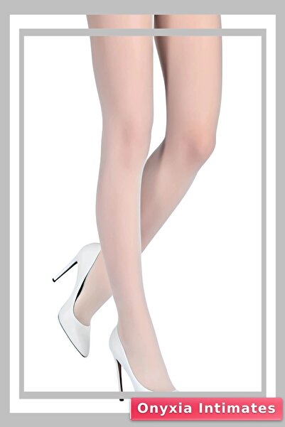 Onyxia Intimates Beyaz Külotlu Çorap 20 Den