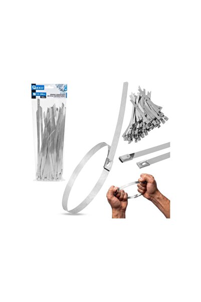 GEKO Set de cleme din oțel inoxidabil, 7.9x250mm, 100 bucăți, G17259