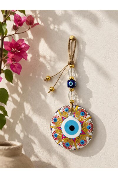 Novaly Store El Yapımı Cam Nazar Boncuğu Duvar Süsü – Kristal Boncuklu Dekora...