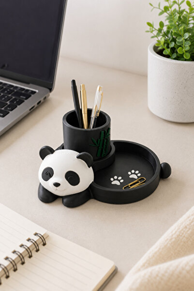 WOWOLAB Panda Bambu Pati Figürlü Kalemlik Ve Masaüstü Organizer 3D Baskı PLA ...