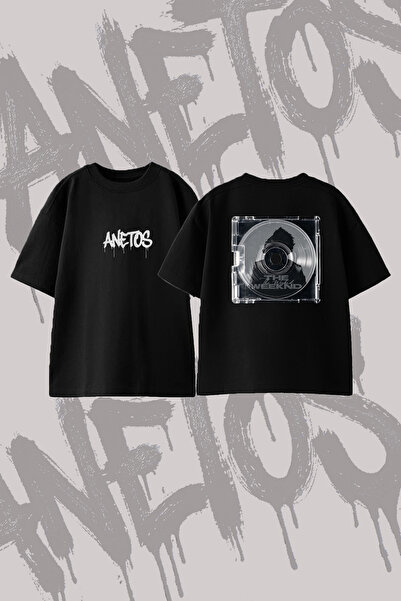 Anetos تي شيرت The Weeknd_99 ذو تصميم مطبوع من الخلف مصنوع من القطن باللون ال...