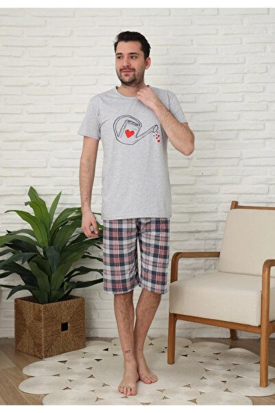 Serena Pijama familie-bărbați, bumbac, mânecă scurtă și pantaloni 3/4 , culoa...