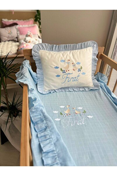 EsimaTasarım Müslin Bebek Battaniye ve Yastık Kılıfı