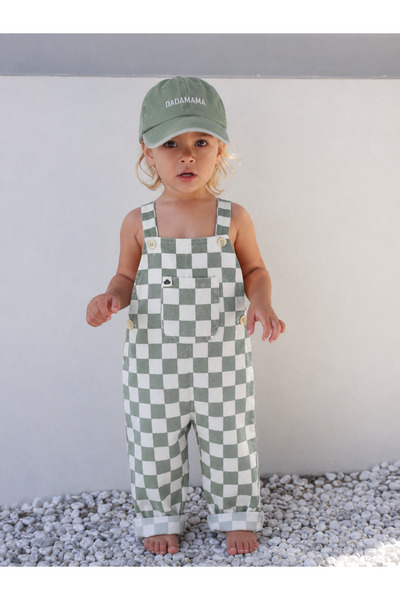 Dadamama UNISEX BEBEK&ÇOCUK PAMUKLU HAM KOT BASKILI SALOPET-TULUM, + BEZ ÇANTA