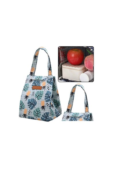 LEAN Geantă termoizolantă pentru prânz, cu model cu frunze și ananas, 25 cm, ...