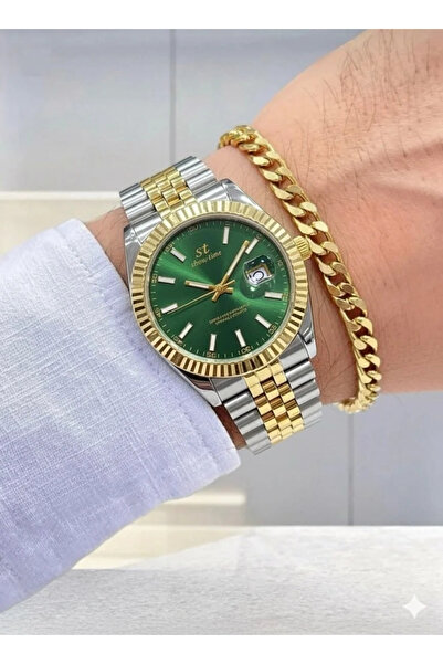 Feronnucci Men's Wristwatch with Calendar Gold Steel Band Square Case |   Ana...