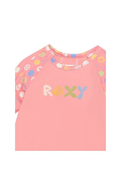 Roxy Set Tricou și Șort de Baie pentru Fete ERLWR03328-XMGW Roz