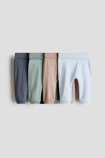 H&M 4'lü Ribanalı ve Pamuklu Pantolon