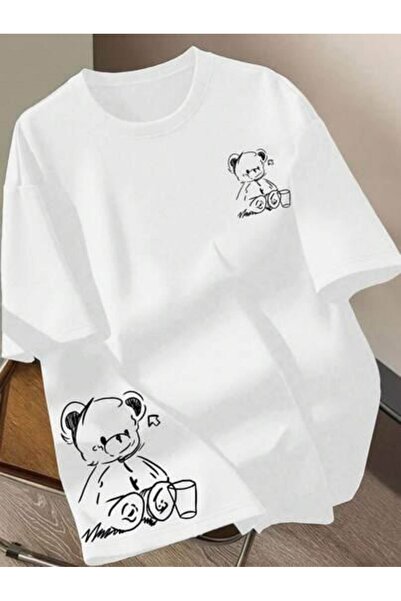 classy moda Unisex Colorful Oversize Printed T-Shirt Streetwear Comfortable F...